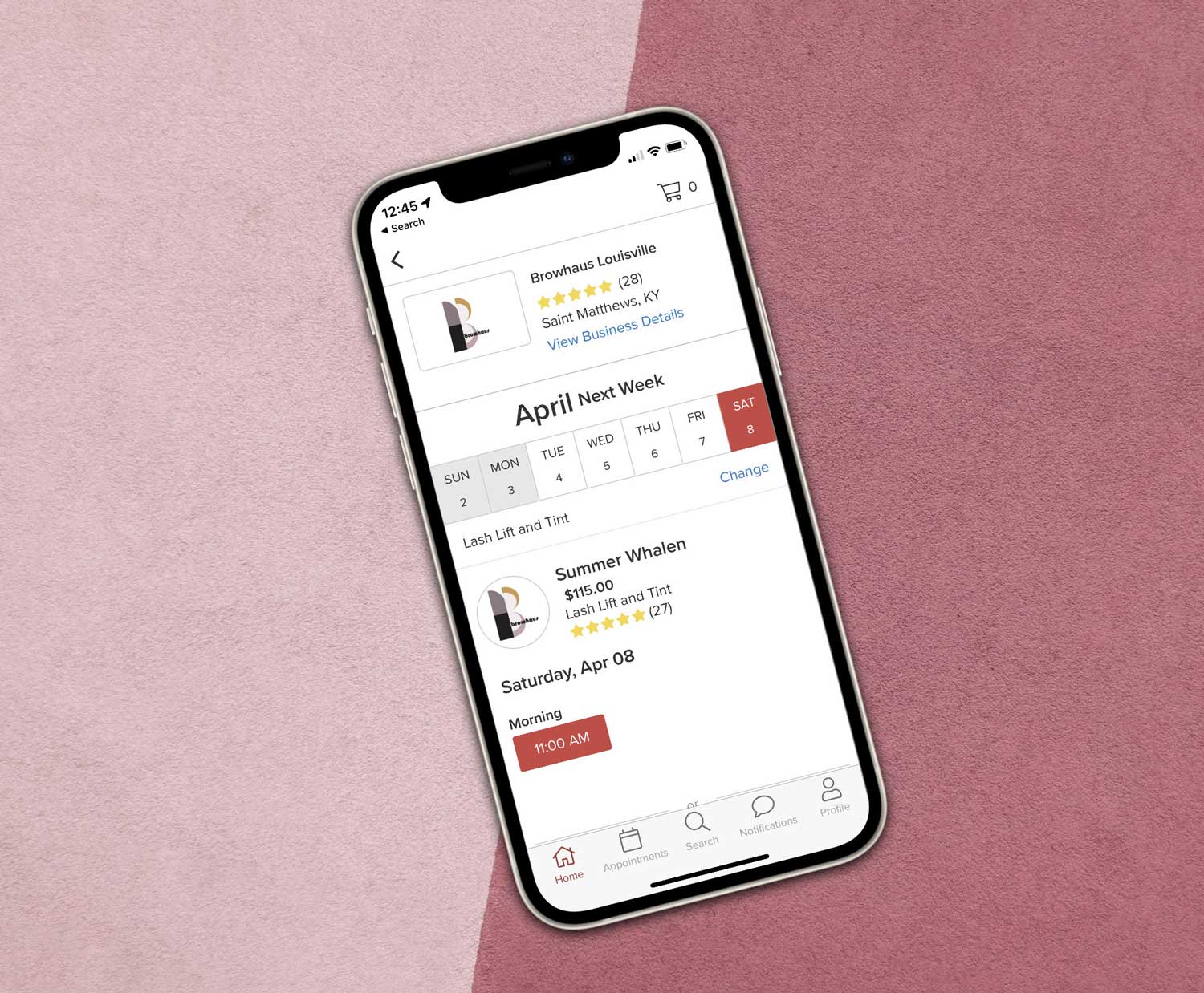 browhaus app on phone